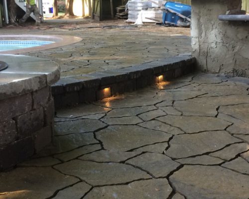 Professional patio and lighting installation